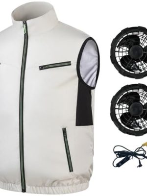Cooling Fan Vest, Air Conditioning Fans Vest Electric Cool Vest Heat Reducing Clothing for Hiking Cooling Work Fishing