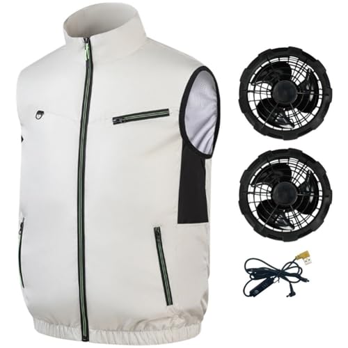 Cooling Fan Vest, Air Conditioning Fans Vest Electric Cool Vest Heat Reducing Clothing for Hiking Cooling Work Fishing