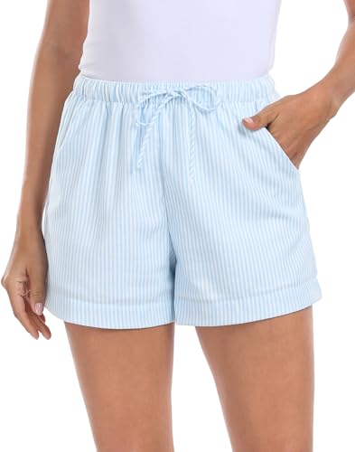 Women's Linen Blend Drawstring Shorts High Waisted 4" Inseam Summer Shorts