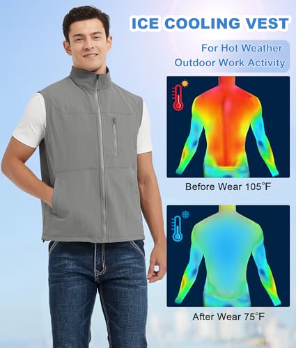 41y7sIOcPZL.jpg Cooling Vest for Men Hot Weather Ice Vest with 24pcs Ice Packs Lightweight & Breathable Outdoor Work Everyday Active