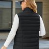41yD0aoCyCL.jpg Women's Puffer Vest Lightweight Stand Collar Zip 4 Pockets Puffy Vests Sleeveless Quilted Padded Outerwear