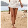 Women's Summer Wrap Tie Skirt Eyelet Knot Side Boho High Waist Skirts Shorts Skort