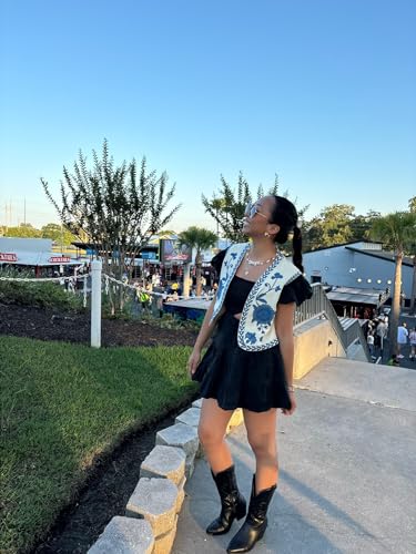 Women's Floral Embroidered Vest Boho Vintage Linen Vest Y2k Sleeveless 2024 Summer Waistcoat Top