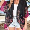 51-z2cNmOOL.jpg Women Kimono Cardigans Casual Summer Tops Cover up Open Front Floral Print Resort Wear