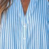 Womens Summer Dresses V Neck Sleeveless Striped Button Up Mini Casual Coverup Dress