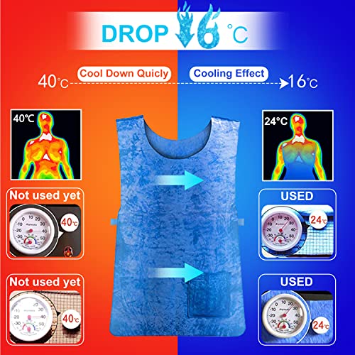 Evaporative Cooling Vest for Men Women: Water Activated Ice Cold Vest for Hot Weather