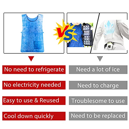 Evaporative Cooling Vest for Men Women: Water Activated Ice Cold Vest for Hot Weather