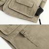 Mens Safari Travel Photo Vest Outdoor Fishing Multi Pocket Jacket Beige