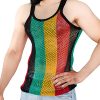 Men's Rasta String Vest 100% Cotton Mesh Marina Caribbean Jamaican Tank Top See-Through Gym Beach Shirt