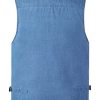 Men's Summer Casual Fishing Photography Vest Multiple Pockets Outdoor Waistcoat Jacket (Large, Denim Blue)