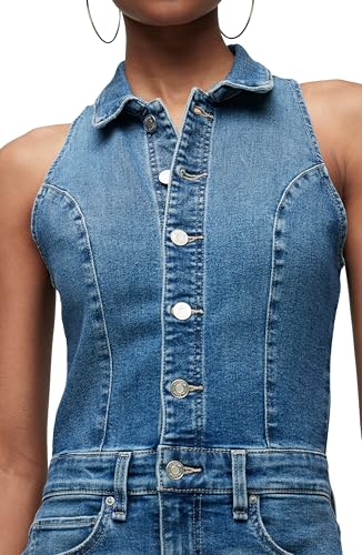 519OIP6cWJL.jpg Women's Sleeveless Collared Halter Neck Utility Dress with Pockets