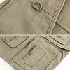 Mens Safari Travel Photo Vest Outdoor Fishing Multi Pocket Jacket Beige