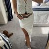 Womens Vest Top Trendy Floral Embroidered Eyelet Tie Front Tops Fashion Crochet Lace Hollow Out Vests