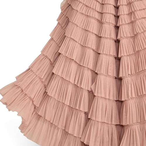 Women's Tulle Ruffle Maxi Skirt