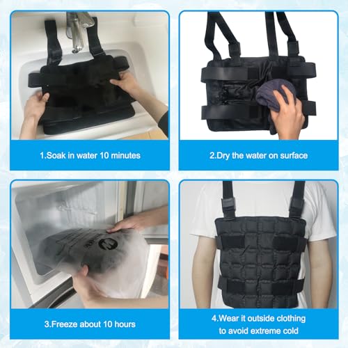 Ice Cooling Vest Neck Cooler for Hot Weather, Reusable Ice Pack Vest with Adjustable Straps, Cold Ice Jacket for Men & Women