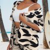 51IOxoffsaL.jpg Women's 2 Piece Outfits Kimono Style Tropical Print Cover Ups Half Sleeve Blouse Shorts Set Summer Beachwear ??S-XL??