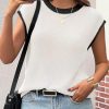 Womens Summer Cap Sleeve Knit Tops Casual Sleeveless Sweater Vest Crew Neck Color Block 2025 Trendy Tank Top