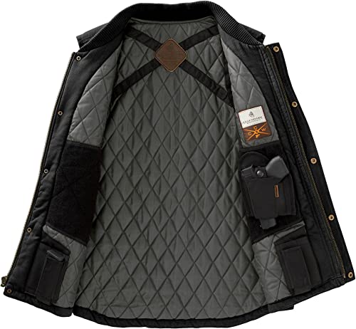 Men's Concealed Carry CCW Vest with Two Holsters Water-Repellent Canvas Insulated