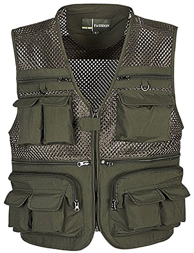 51KLu2eOF5L.jpg Mens Mesh Quick Dry Outdoor Work Fishing Travel Photo Vest with Multi Pockets