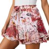 51LLOVM0XTL.jpg Flowy Shorts for Women Casual Cute Floral Skorts Chiffon Ruffle Tennis Mini Skirts Butterfly Summer Boho Shorts