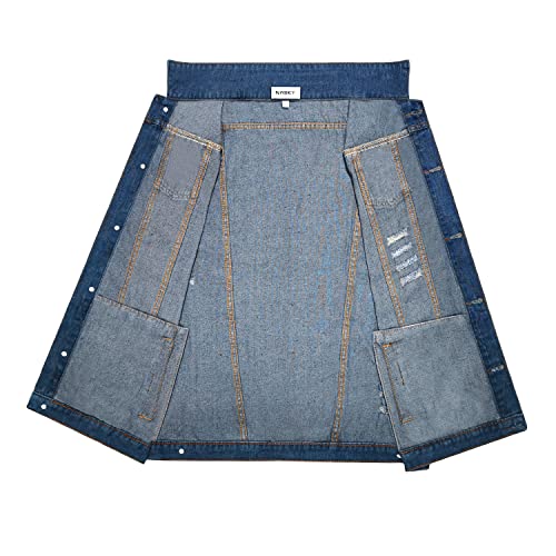 51LLgr5ptyL.jpg Men's Fit Retro Ripped Denim Vest Sleeveless Jean Vest and Jacket