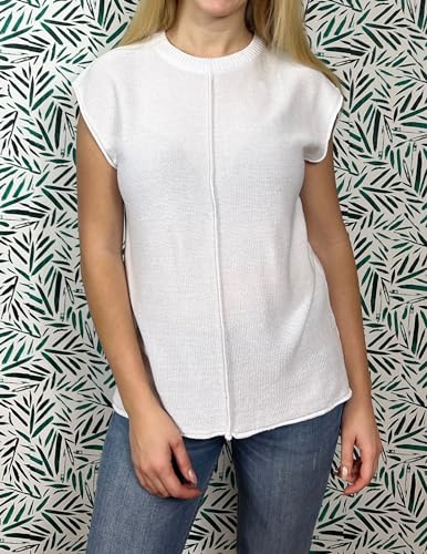 Women's Cap Sleeve Sweater Vest Crew Neck Sleeveless Casual Knit Tops 2024 Summer Clothes S-XXL