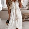 51NtH8IgncL.jpg Women's Summer Dresses Sleeveless Lace Casual Tassel Beach Spaghetti Straps Flowy Maxi Sun Dress