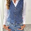 51OdSXUz9yL.jpg Women's Denim Vest Sleeveless V Neck Zimbaplatinum Jean Vest Top Button Down Crop Waistcoat Vest Summer Outfit