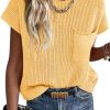 51PNBho2sVL.jpg Summer Short Sleeve Sweater for Women 2025 Crew Neck Ribbed Knit Vests Trendy Pullover Tops