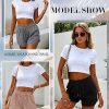 51PQNW9MOeL.jpg 3 Pack Women's Waffle Knit Shorts Cotton Drawstring Lounge Summer Comfy Casual Shorts with Pockets