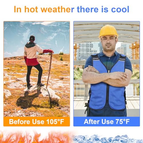 51TcogAdPwL.jpg Cooling Vest for Men&Women, Reflective Ice Vest with 32 PCS Ice Packs, Cool Jacket for Hot Weather Summer Workout