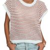 51Vh-QFOeRL.jpg Women's Cap Sleeve Sweaters Vest Crew Neck Knit Sweater Tops 2025 Casual Summer Sleeveless T Shirt