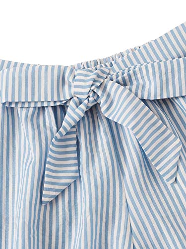 51XaskXYhBL.jpg Women's 2 Piece Outfits Summer Sleeveless Tie Back Crop Cami Top and Shorts Set