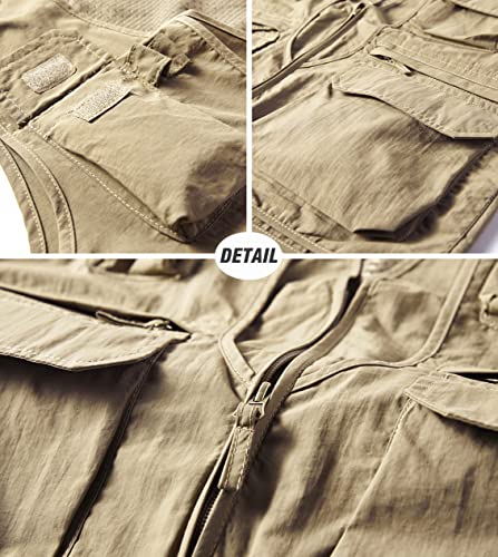 51XbGqkifwL.jpg Men's Fishing Vest Lightweight Safari Travel Vest Utility Cargo Vest with Multi Pockets