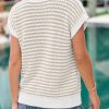 51YdUin1o6L.jpg Women's Sweater Vest Striped Pullover Tank Top Round Neck Cap Sleeve Lightweight 2025 Summer Casual Clothes