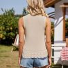 51ZlBPS8qBL.jpg Womens Spring Summer Sweater Vest 2025 Casual Knit Sleeveless V Neck Button Down Crochet Crop Tank Tops