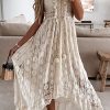 51dNIEqF2L.jpg Women's Summer Dresses Sleeveless Lace Casual Tassel Beach Spaghetti Straps Flowy Maxi Sun Dress