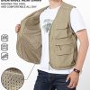 51etryp2b1L.jpg Men's Fishing Vest Lightweight Safari Travel Vest Utility Cargo Vest with Multi Pockets