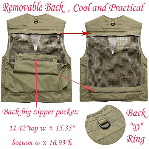 Men's Casual Multi-Pocket Outdoor Utility Fishing Photo Safari Work Travel Vest