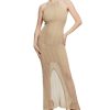 51fJ0olBAuL.jpg Women's Sophie Halter Maxi Sweater Dress (Safari Tan, Large)