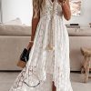 51hqLe5Y10L.jpg Women's Summer Dresses Sleeveless Lace Casual Tassel Beach Spaghetti Straps Flowy Maxi Sun Dress