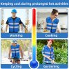 Large Cooling Vest for Men&Women with 24pcs Ice Packs, Adjustable Cooling Vests with Air Cushion for Hot Weather Work,
