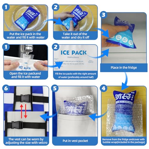 Large Cooling Vest for Men&Women with 24pcs Ice Packs, Adjustable Cooling Vests with Air Cushion for Hot Weather Work,