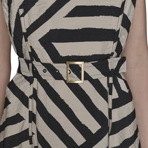 51nI6HCbvPL.jpg Women's Lined Belted Sleeveless Midi Dress