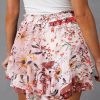 51nkkL7TikL.jpg Flowy Shorts for Women Casual Cute Floral Skorts Chiffon Ruffle Tennis Mini Skirts Butterfly Summer Boho Shorts