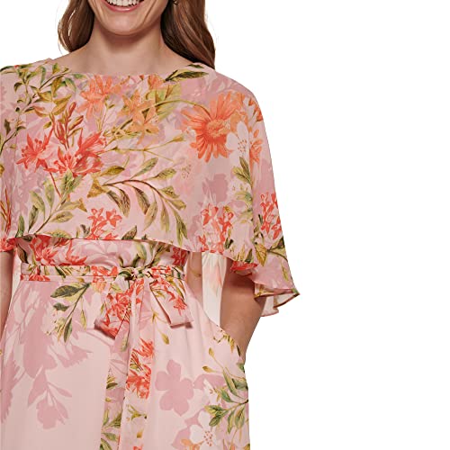 51oTuedW23L.jpg Women's Maxi Style Caplet Chiffon Elbow Sleeve Jewel Neck Dress