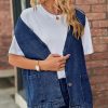 Women's Casual Denim Jean Vest Oversized Sleeveless Mid Long Button Down Jeans Jackets Vests Tops Waistcoat ?