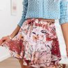 51qn7K-dp4L.jpg Flowy Shorts for Women Casual Cute Floral Skorts Chiffon Ruffle Tennis Mini Skirts Butterfly Summer Boho Shorts