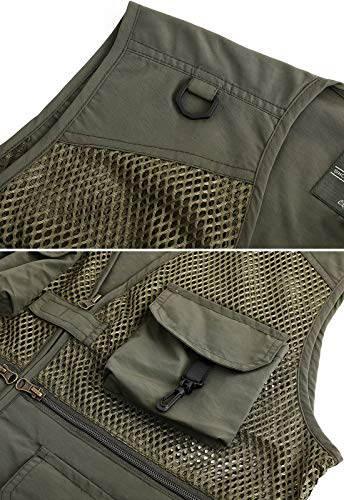 51r6p8qBSRL.jpg Outdoor Multi Pocket Vest Summer Casual Mesh Vest Jacket for Fishing Hunting Work Waistcoat