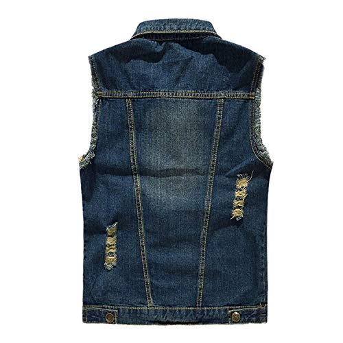51rmPQbY-4L.jpg Men's Fit Retro Ripped Denim Vest Sleeveless Jean Vest and Jacket